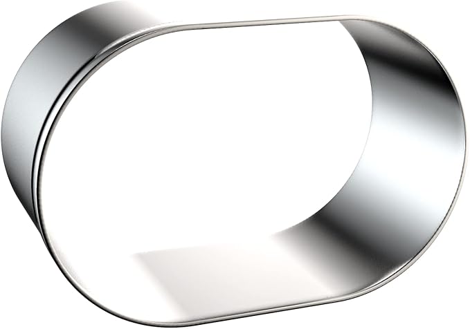 Pill Capsule Long Oval Cookie Cutters - 5 Inch, 4 Inch, 3 Inch, 2 Inch - Geometric Frame Plaque Cookie Cutter Set Fondant Biscuit Molds - Stainless Steel