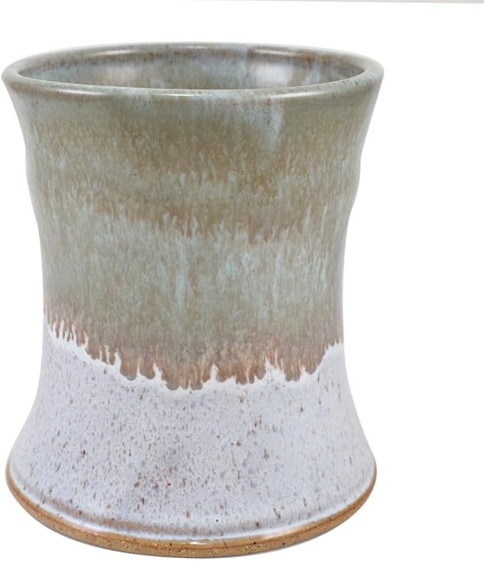 American Made Sage Green Stoneware Countertop Utensil Holder Crock 7" | Misty Meadow Handmade Pottery Collection