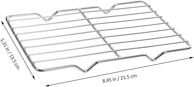 PRETYZOOM 2pcs Stainless Steel Cooling Rack Set Sturdy Wire Rack for Baking Roasting and Cooking for Bread Cookies BBQ and Oven Use