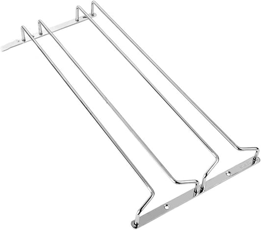 NWB Under Cabinet Stemware Wine Glass Rack,Stainless Steel Wine Glass Rack,Hanging Wine Glass Holder Metal Wine Glass Storage,Wine Glass Rack for Kitchen Cabinet Bar Decor,Perfect for Wine Lovers