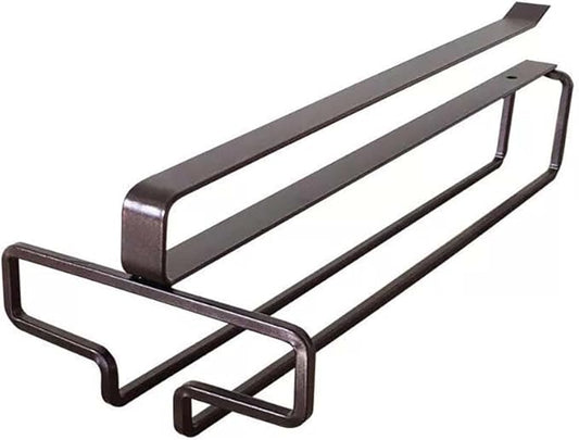 Wine Glass Rack Under Cabinet,Stemware Rack Wine Glass Holder Hanging Wine Glasses Storage Hanger Organizer for Shelf Kitchen Bar Decor(Coffee)
