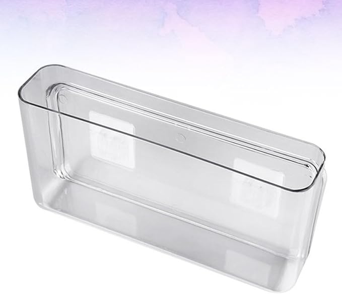 HOMSFOU 1Pc Wall Mounted Plastic Storage Container Clear No Punch Sundry Box for Home Kitchen Organization Holder for Tableware Space Saving for Restaurants and Buffets
