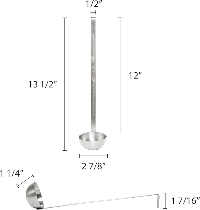 TrueCraftware- 3 oz Stainless Steel Ladle with Long Hooked Handle - Kitchen Ladle Best Kitchen Accessories for Cooking and Serving Spoon for Soup Chili Gravy Salad Dressing and Pancake Batter
