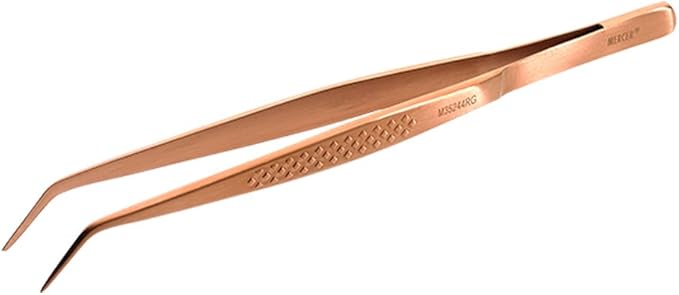 Mercer Culinary 18-8 Stainless Steel Precision Plus Chef Plating Tong, Fine Point, 6-1/8 Inch, Rose Gold