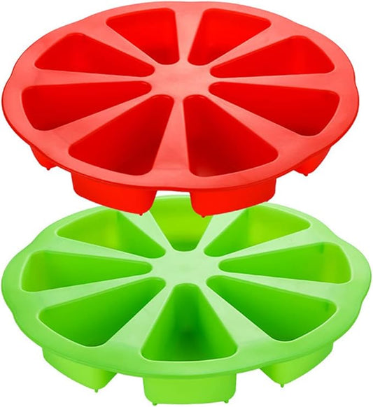 Triangle Cavity Cake Mold Silicone Cake Mould 8 Hole Orange Shaped Pizza Pan for Ovens Microwaves DIY Baking Tool 2 Pieces