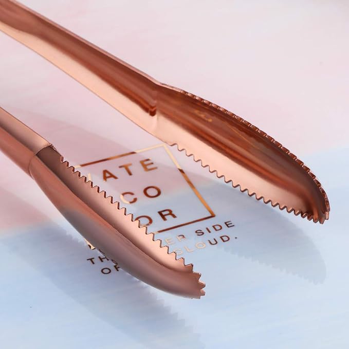 9 Inch Rose Gold Stainless Steel Serving Tongs, Set of 2
