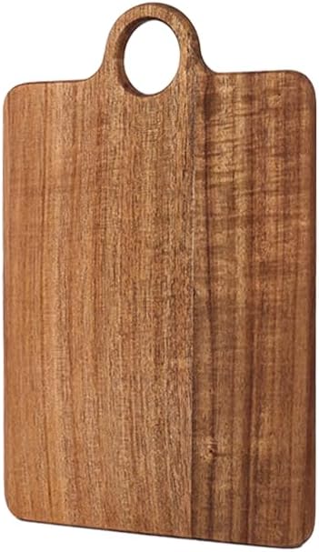 Acacia Wood Serving Board with Handle, Small Size 11" x 8"- Wooden Cutting Chopping Board for Meat, Vegetables, Bread, Charcuterie, Cheese Board - Food Serving Tray for Kitchen Appetizers