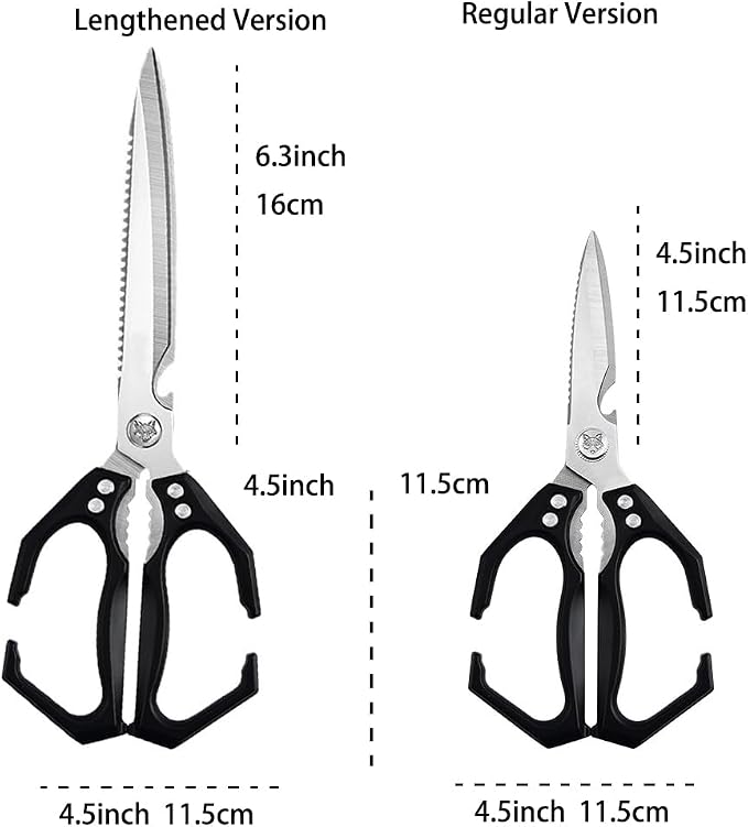 All Metal Kitchen Scissors for Food Heavy Duty Cooking Shears for Poultry Meat Sea Food Veagetable all Purpose Dishwasher Safe