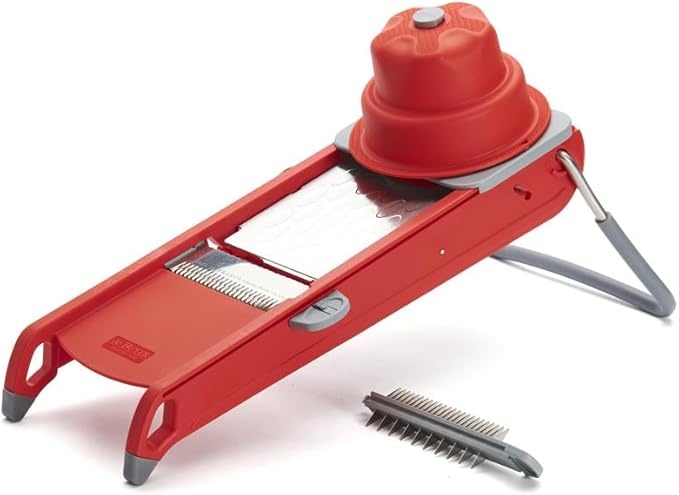DE BUYER MANDOLINE SWING PLUS RED, Stainless Steel, 44.5 x 19.5 x 15 cm