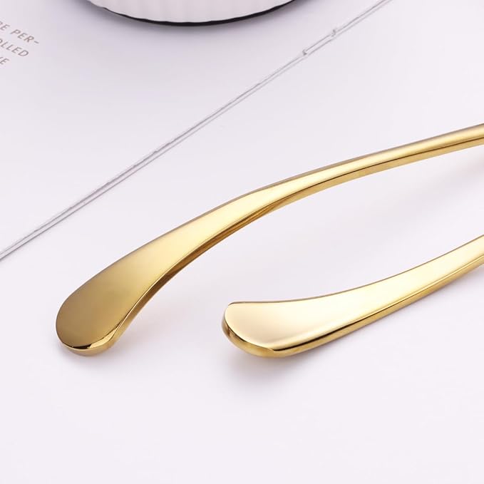 1-Piece Sauce Ladle and 1-Piece Gravy Ladle, 18/10 Stainless Steel, Dishwasher Safe(Gold)