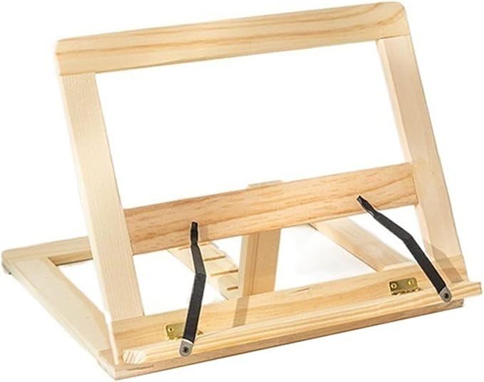 Book Stand Book Holder Tray Simple Wooden Desktop Reading Frame Adjustable Book Clip Small Bookstand Book Holder Cookbook Stand for Kitchen (Color : A)