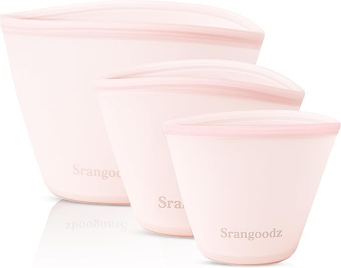 Reusable Silicone Food Storage Containers – 3-Pack (Large, Medium, Small) – Leakproof, BPA-Free, Food Grade, Microwave & Freezer Safe, Eco-Friendly Containers