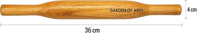 Handcrafted Wooden Rolling Pin,Belan,Belna,Traditional Belan for Roti, Chapati, Dough, Pastry – Handcrafted Hardwood Dough Roller with Easy Grip Handles – Smooth Finish (Thin Belan)