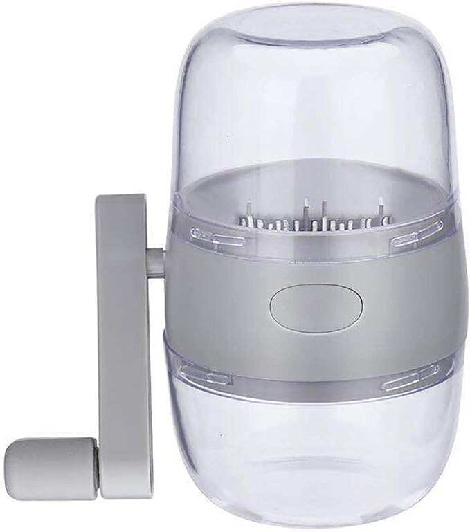 Nut Chopper, Portable Manual Hand Nut Chopper for All Nuts Walnut Pecans, Hand Crank Nuts Grinder Kitchen Tool(COLOR:Grey)