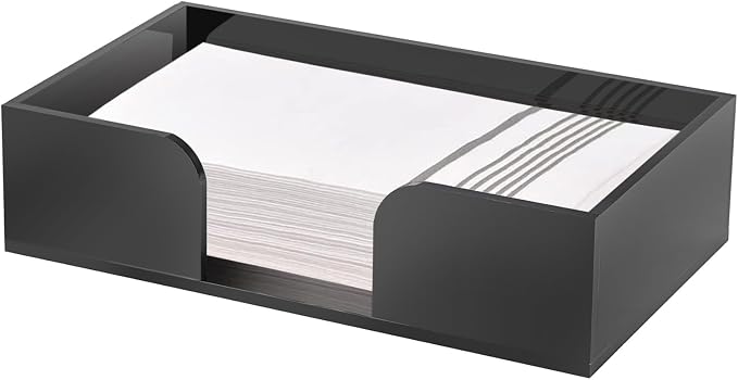 Sumnacon Acrylic Guest Towel Holder, Modern Rectangular Disposable Hand Towel Holders Tray for Table, Bathroom Flat Napkin Organizer Basket, Paper Towels Dispenser for Kitchen Counter Vanity Party
