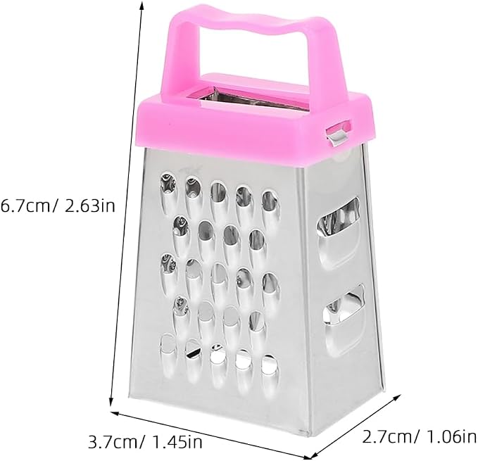 Ciieeo 6 Pcs Mini Cheese Grater Set, 4-Sided Stainless Steel Small Box Graters for Kitchen, Portable Vegetable Shredder & Lemon Zester, Ideal for Garlic, Ginger, Chocolate (Blue, Green, Rose Red)