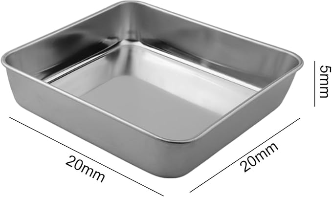 for premium Stainless Steel Baking Pan Set with Cooling Rack, for versatile Oven Tray for Roasting Meat Veggies, Silvery Dishwasher Safe Kitchenware(20CM)