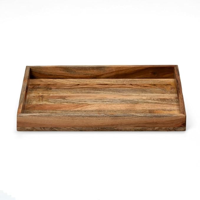 Acacia and Mango Wood Serving Tray, 16 x 11 Inches, Brown, 1 lb