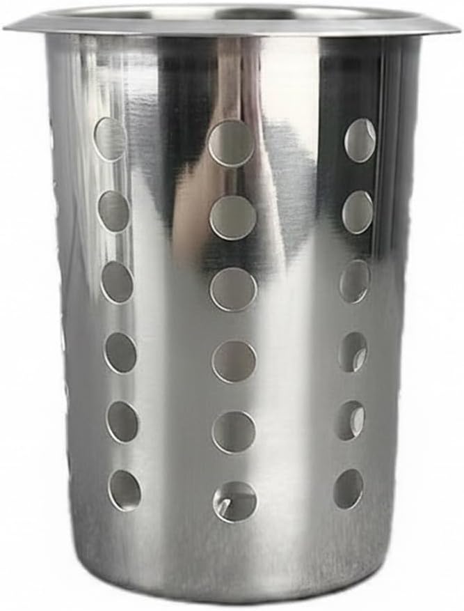 Stainless Steel Utensil Crock for Kitchen Countertop, Rust-Resistant Cutlery Holder for Spatulas and Spoons, Easy to Clean Storage Container