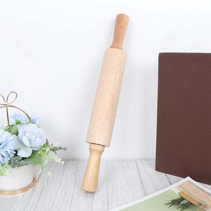 PRETYZOOM Wooden Rolling Pin 10.82In Dough Pastry Roller for Fondant Cake Noodle Baking Kitchen Supplies Small Size for Home and Professional Use