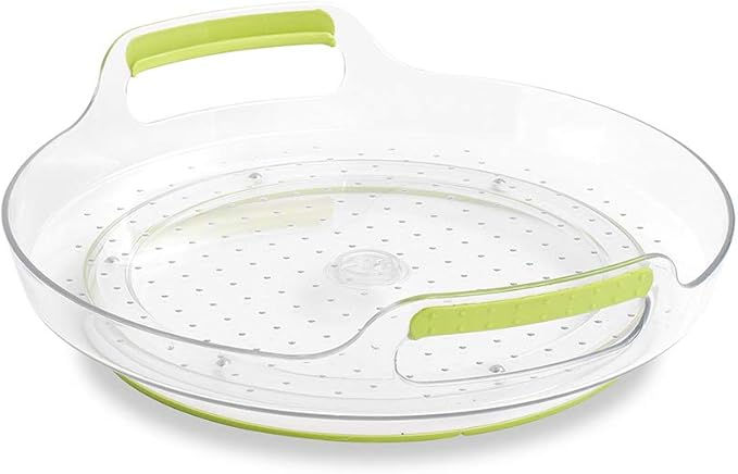 madesmart 95-51310-04 Short Portable Turntable, Shallow, Green