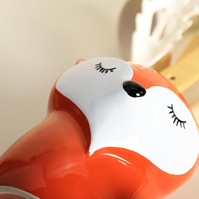 Ceramic Fox Cartoon Animal Pattern Kitchen Utensil Holder, Large Cooking Utensil Crocks for Kitchen Countertop, Cartoon Style Utensil Organizer