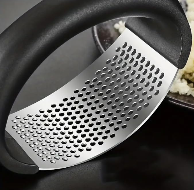Garlic Press Rocker - Stainless Steel Ergonomic Garlic Mincer, Crusher, and Chopper Kitchen Gadget Tool 1 Pc