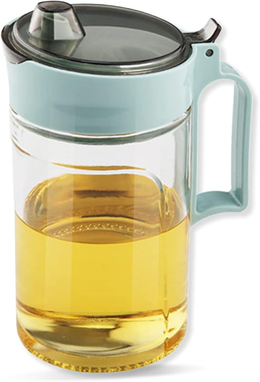TENTA KITCHEN Olive Oil Vinegar Syrups Bottle Dispenser Cruet - 550ml(18.6 Oz) Oil Bottle Glass With No Drip Plastic Bottle Spout And Protective Cap(Green 1PC)