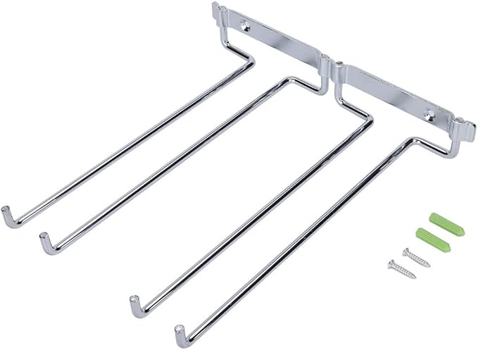10 Inch Wine Glass Rack, Cup Wall Mounted Stemware Under Cabinet Wire Wine Decor Rack Hanging Stemware Holder Kitchen Shelves for Home Bar