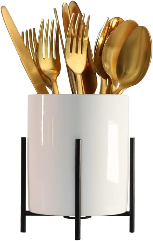 Silverware Holder,Kitchen Utensil Holder,Flatware Organizers With Metal Frame, Mesh Flatware Holder Organizer Perfect for Home, Kitchen, Countertop, Party, Camping, Outdoor and Restaurant