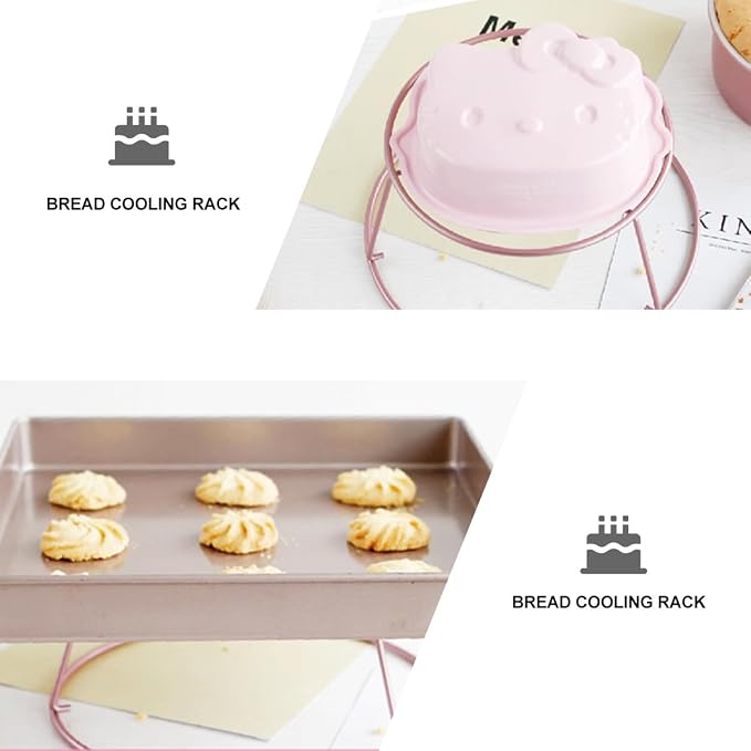 Rose Gold Cooling Rack Baking Rack Cooler Non-stick Stainless Steel Cake Stand for Bread and Pastry Baking Kitchen Cooling Tool