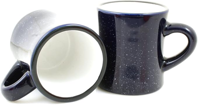 Ceramic Diner Campfire Mugs, 10oz, Set of 4 (Cobalt Blue)