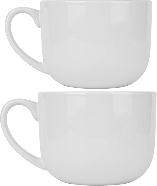 50oz large Ceramic Soup Mug with Handles for Coffee, Tea, Ice Cream, Cereal set of 2