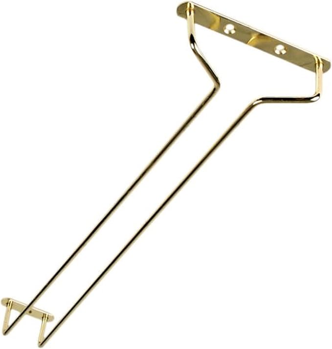 TrueCraftware- 16-Inch Wine Glass Rack Brass Finish Set of 2- Stemware Rack Wire Hanging Rack Under Cabinet Wine Glass Stemware Holder Storage Hanger Organizer for Kitchen and Bar