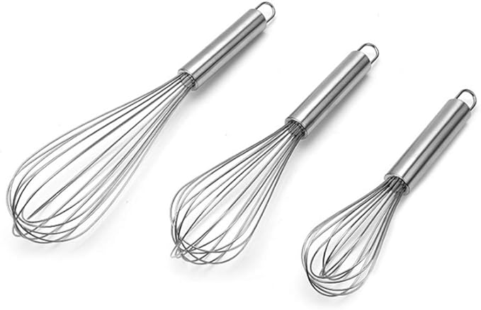 Stainless Steel Whisks 10"+12"+14"+16" Kitchen Whisk Set Kitchen Whip Kitchen Utensils Balloon Whisk Wire Whisk for Blending, Whisking, Beating, Stirring by KAUKKO (14")