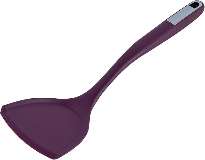 Restaurantware Silicone Utensil Set Pack of 1 Non-Slip Handle 6-Piece Kitchen Tool Set, Heat-Resistant Dishwasher-Friendly Cooking Accessories, Durable Purple Cooking Utensils