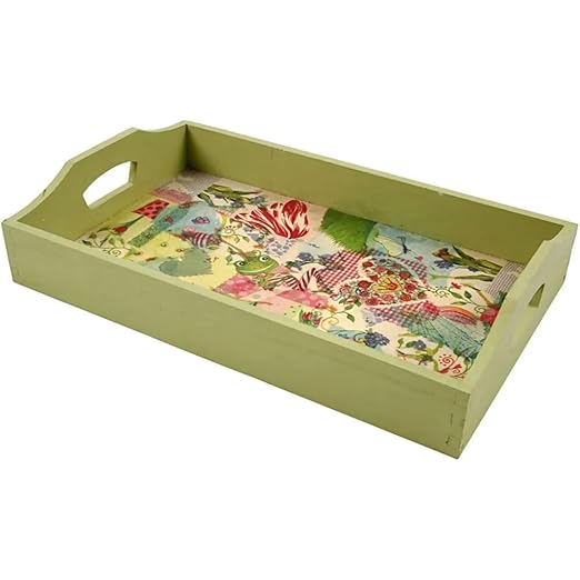 Creativ 575300 30 x 17 x 5 cm 1-Piece Wooden Large Serving Tray with Handles