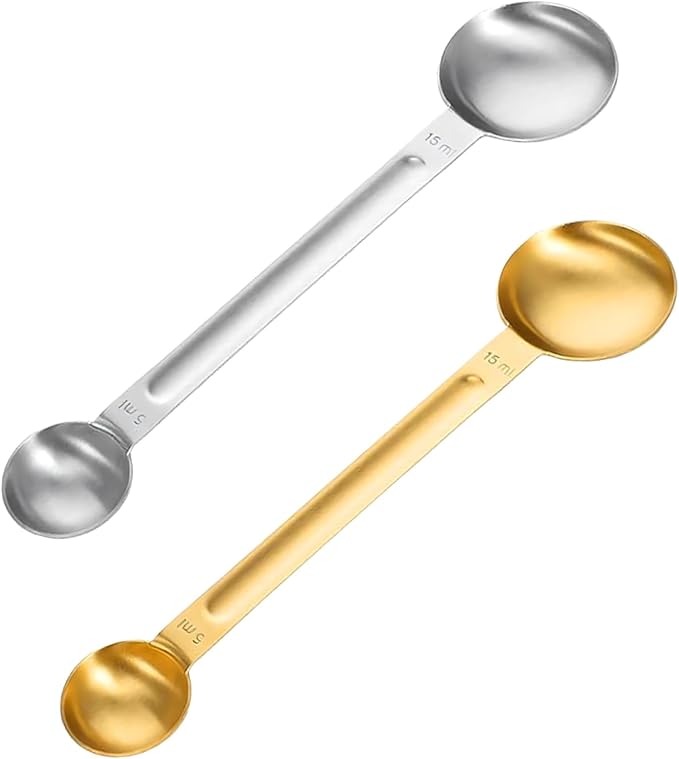 Professional Long Handle Stainless Steel Scoops Set for Accurate Coffee and Baking Measurements Rustless Spoon Double Ended Spoon