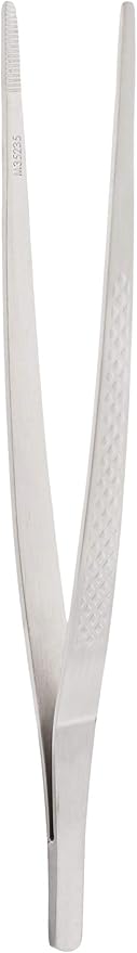 Mercer Culinary 18-8 Stainless Steel Precision Plus Chef Plating Tong, Straight, 6-1/8 Inch
