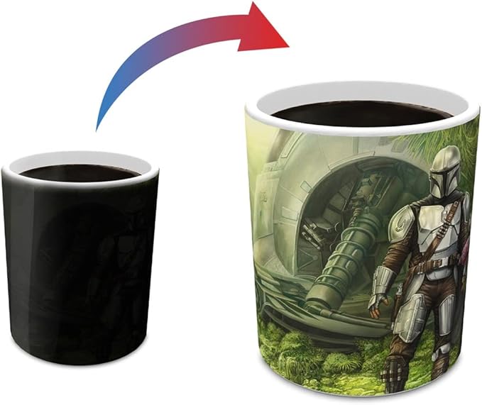 Morphing Mugs Star Wars – The Mandalorian - Brothers in Arms – One 11 oz Color Changing Ceramic Mug – Image Revealed When HOT Liquid Is Added! MMUG1523