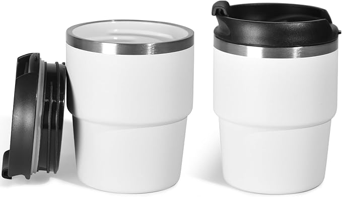 CHLJAR 6oz Espresso Cups, Insulated Espresso Cups Set of 2, Expresso Shots Cup, Stainless Steel Shot Glasses for Coffee, Portable Espresso Travel Mug for Camping