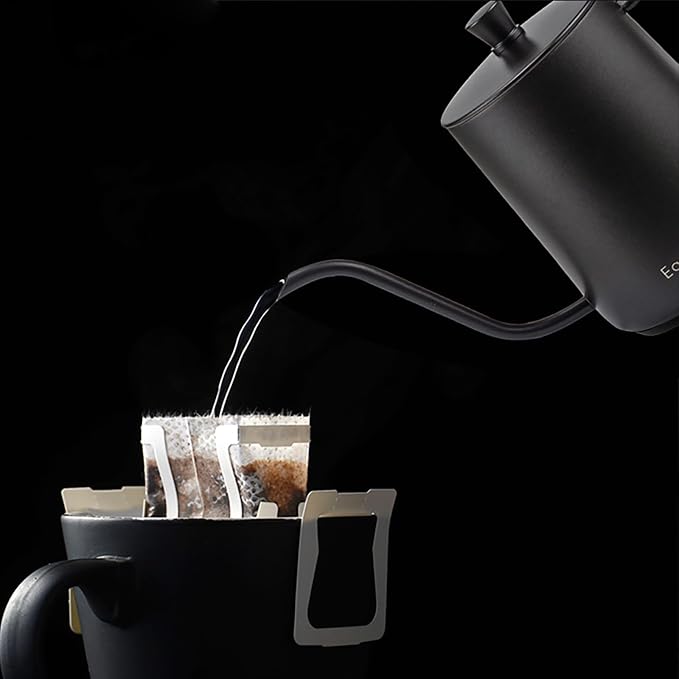 Easyworkz Gooseneck Pour Over Coffee Kettle 30 fl oz Stainless Steel Hand Drip Coffee Pot With Long Narrow Spout, Suitable for Induction Cookers, Black