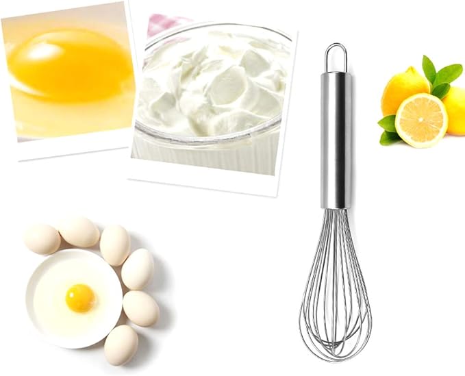 Stainless Steel Whisks 10"+12"+14"+16" Kitchen Whisk Set Kitchen Whip Kitchen Utensils Balloon Whisk Wire Whisk for Blending, Whisking, Beating, Stirring by KAUKKO (14")