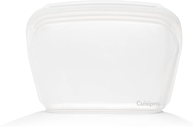 Cuisipro Reusable Stand-up Silicone Bag, 44oz, 8.5 x 6.1inch, Clear