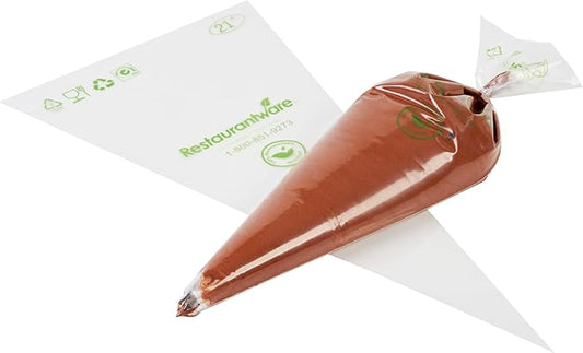 Restaurantware Pastry Tek 21 x 10.2 Inch Piping Bags 100 Disposable Pastry Bags - Sturdy No Slip Clear Plastic Baking Bags To Decorate Cakes For Parties Or Bakeries