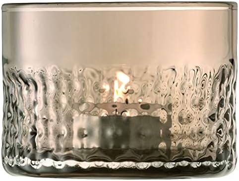 LSA International Wicker Taupe Tealight Candle Holder 2.5”, Modern Stylish Candlestick Elegant Home Decoration