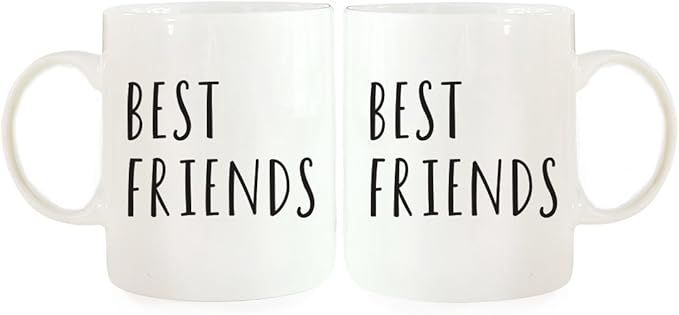 Andaz Press Funny Couples 11 oz Ceramic Coffee Mugs, Best Friends, His and Hers Mugs Set of 2, Valentines Day Coffee Mug for Him and Her, Mr and Mrs Mugs, Couple Mugs for Husband and Wife