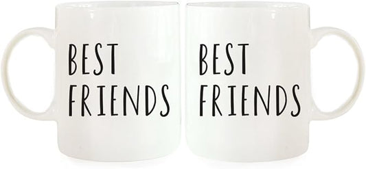 Andaz Press Funny Couples 11 oz Ceramic Coffee Mugs, Best Friends, His and Hers Mugs Set of 2, Valentines Day Coffee Mug for Him and Her, Mr and Mrs Mugs, Couple Mugs for Husband and Wife