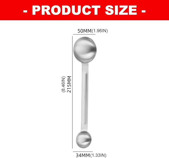Professional Long Handle Stainless Steel Scoops Set for Accurate Coffee and Baking Measurements Rustless Spoon Double Ended Spoon