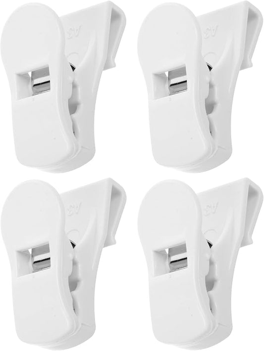 Cabilock 4pcs Refrigerator Divider Clips Fridge Door Organizer Clamps White Small Size Kitchen Freezer Cabinet Side Door Separator for Food Storage and Partition